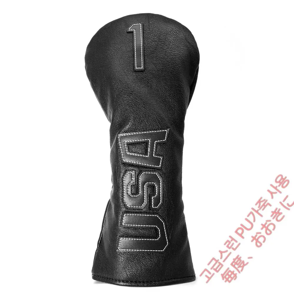 

2020Japan high quality golf wood head cover oem Golf Club Headcovers pu leather headcovers, Black