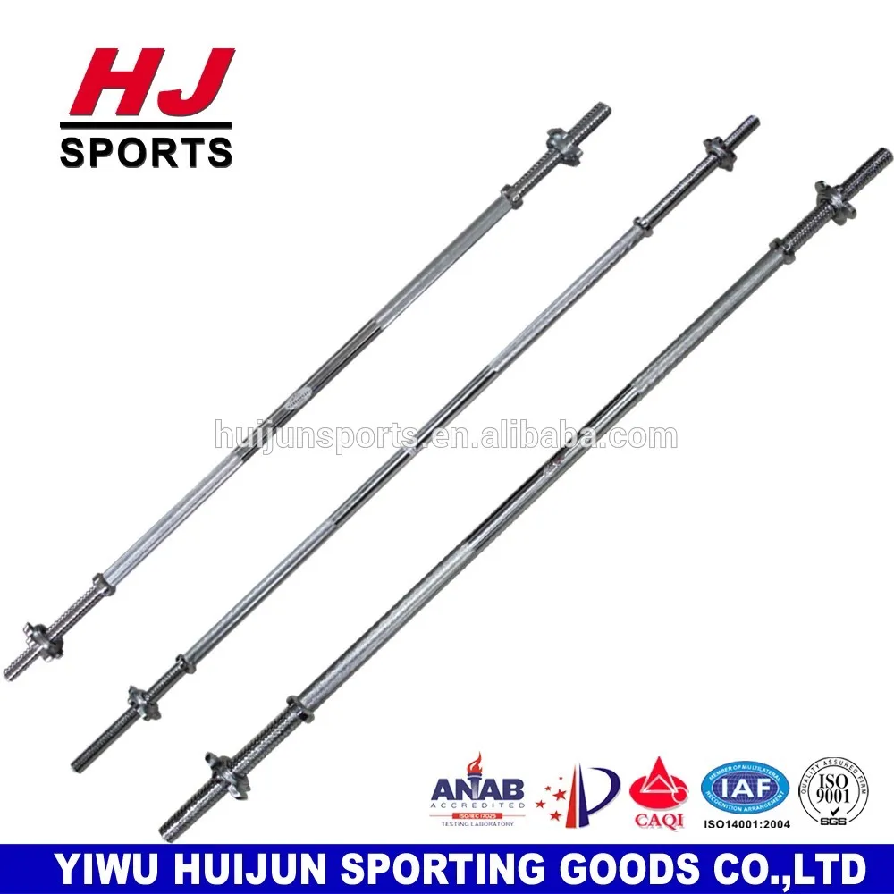 

HJ-A087 Wholesale High Quality Fitness 1.5M 25mm threaded Regular barbell bar with star collar Weight Plates Barbells Bar