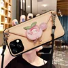 land yard Colorful Phone Case For iPhone 6 S 6S 7 8 Plus 11 pro max, Luxury necklace Cute leather Cover For iPhone Women Case