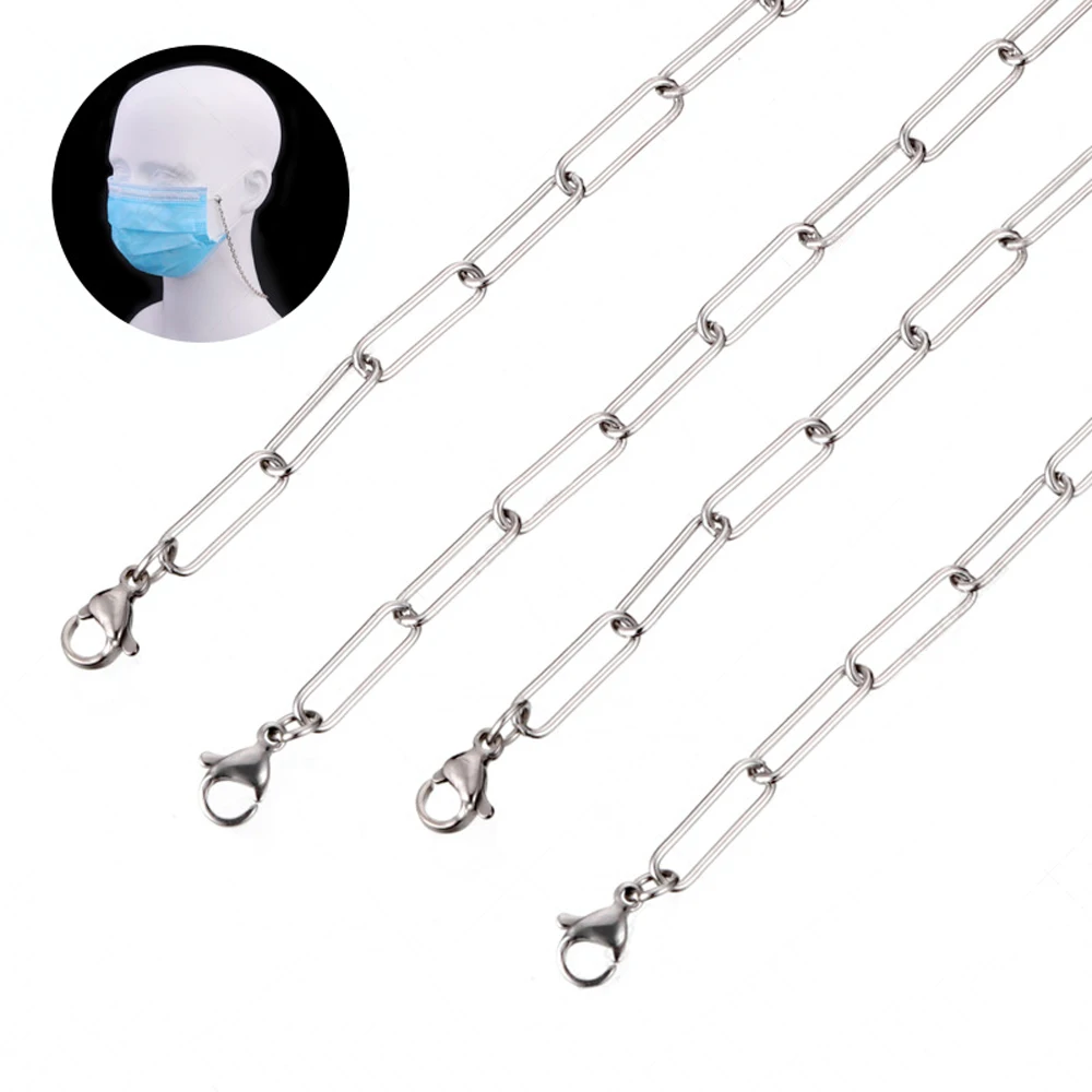 

Masking Rope Chain Holder Glasses Chain Design Hip Hop Stainless Steel Wholesale Fashion NX-1230004 1pc/opp Bag Custom Size, Gold,silver