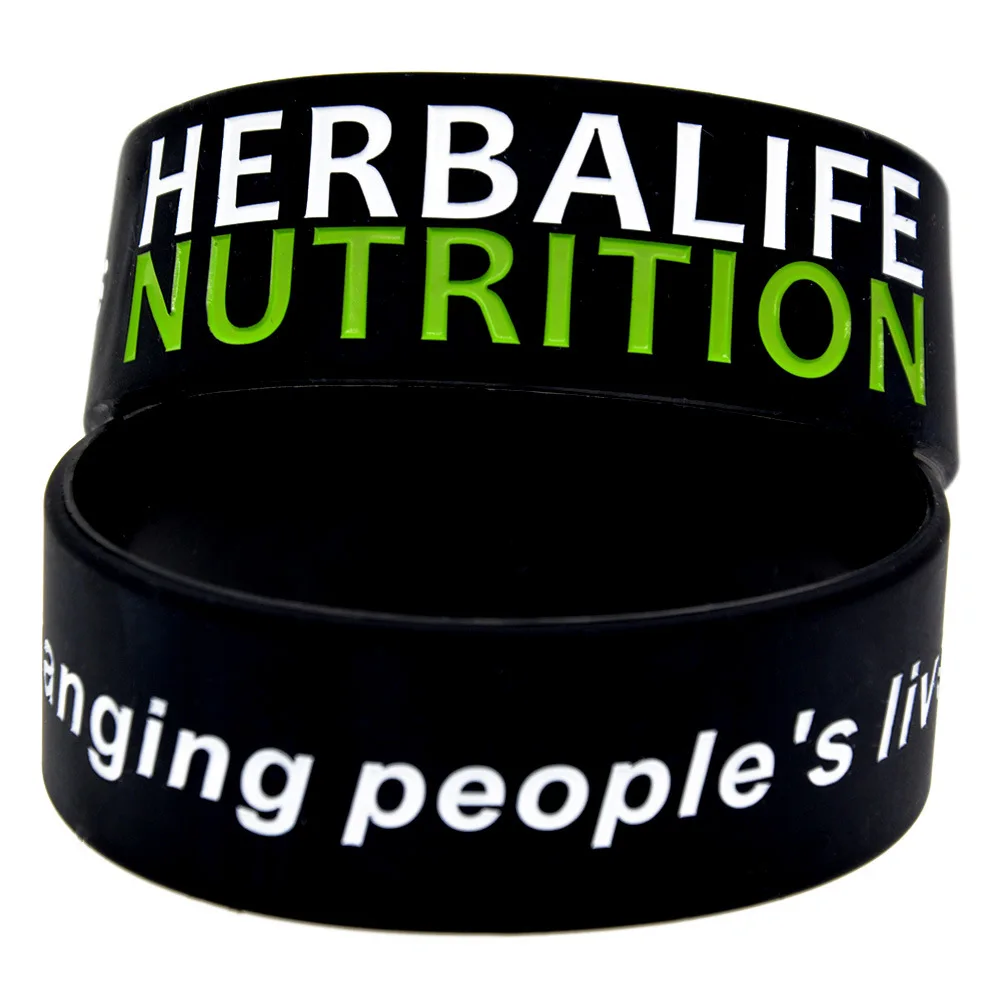 

Business Promotion Gift Bracelet,One inch Width Herbalife Nutrition Changing People's Lives Silicone Wristband Bracelets