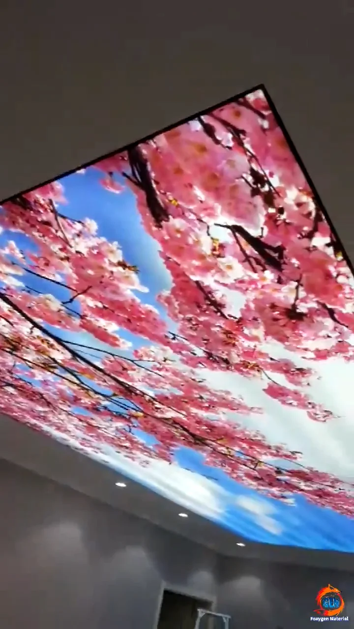 Decorative Stretch Ceiling Film Desgin Lambris Uv Digital Printing Pvc