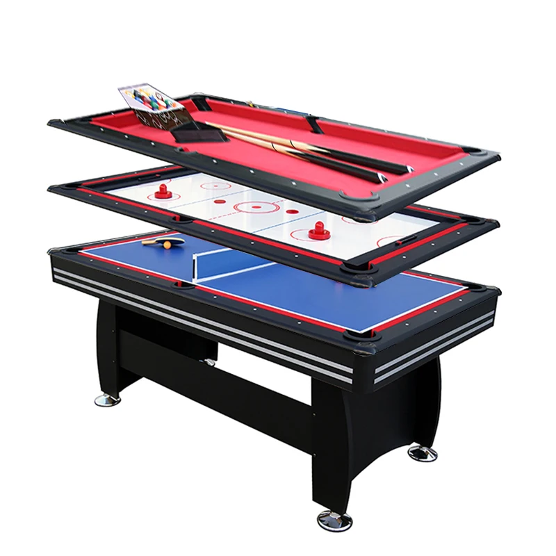 

6FT/7FT/8FT Size Available Table Top Convert Game Table Pool/Tennis/Air Hockey with 3 - in - 1