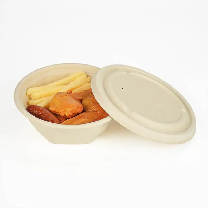 

Small 16 Oz Plastic Bowls Insulated Bowl With Lid, Unbleached and bleached