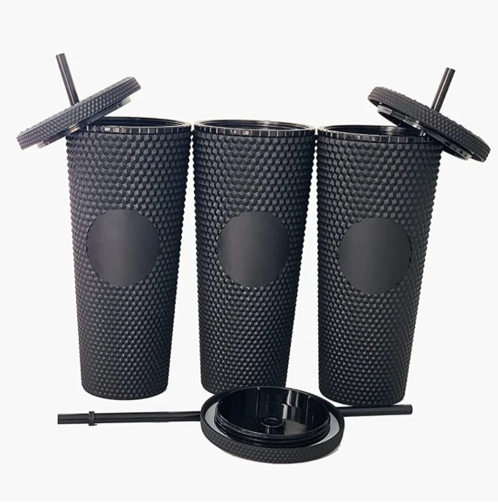 

STUDDED Drinking TUMBLER MATTE BLACK, Any color