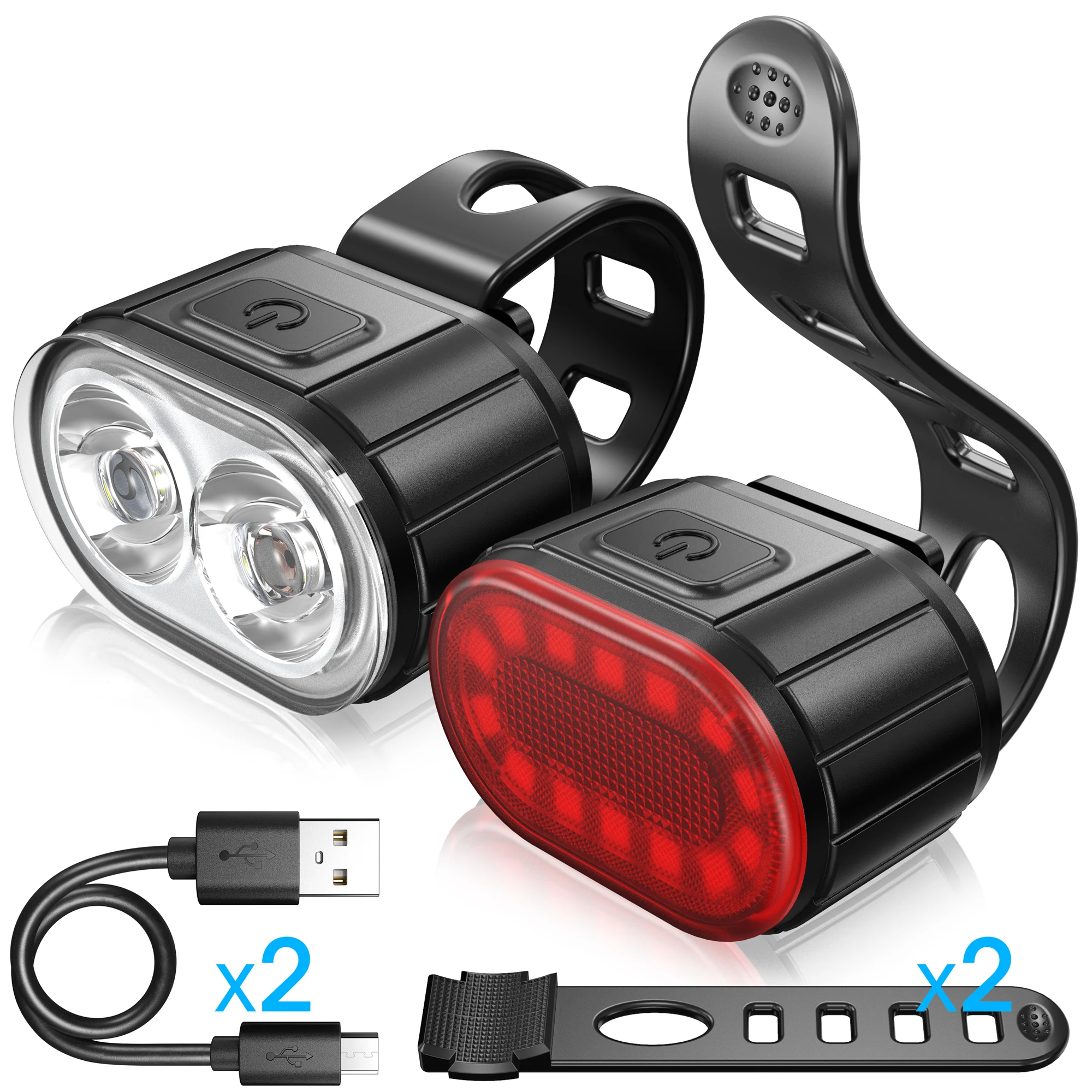 

Bike Fog Light Bicycle Front And Rear Light Waterproof Cycling LED Bicycle Light Set