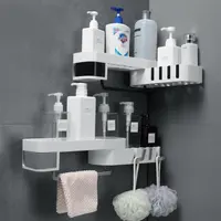 

Bathroom Rotate Storage Holders Rack Organizer With 4 Hook Wall The Goods For Kitchen Storage Organization Shelf