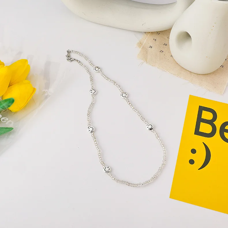 

2021 Fashion Acrylic Smiley pearl Beaded Eyeglasses Eye Glass Sunglasses Masking Chains Holder Women kid, White