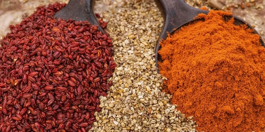 Barbacoa spice ingredients laid out on a table