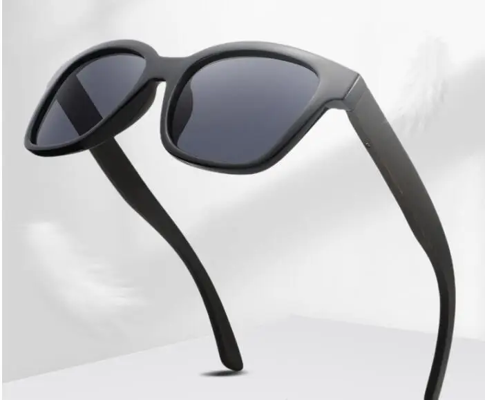 

black ebony framed polarized UV400 natural wood sunglasses men's polarized glasses