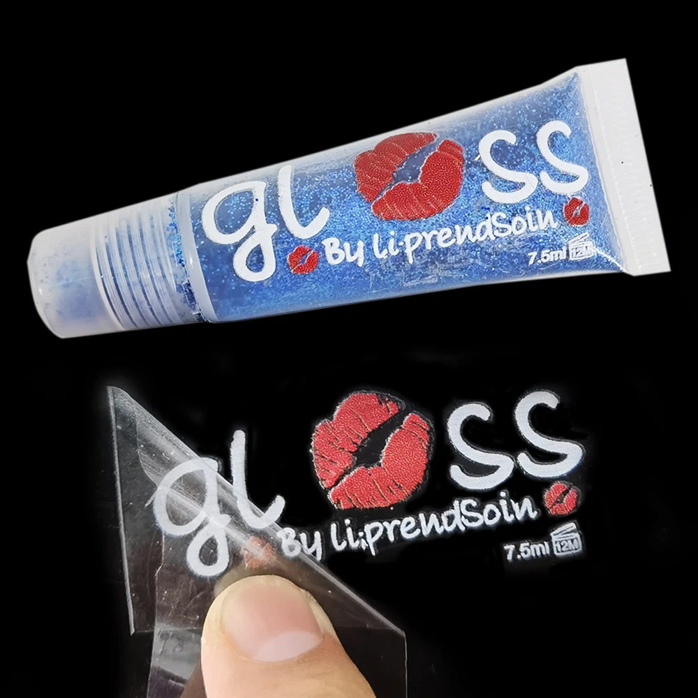 

Custom Luxury Brand Waterproof UV 3D Lip Gloss Private Names Transfer Printing Vinyl Sticker Labels For Lipgloss Tubes Packaging