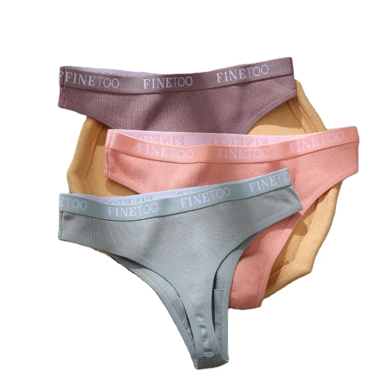 

2021 FINETOO new women lingerie panties G-Strings cotton panties thong sexy finetoo underwear