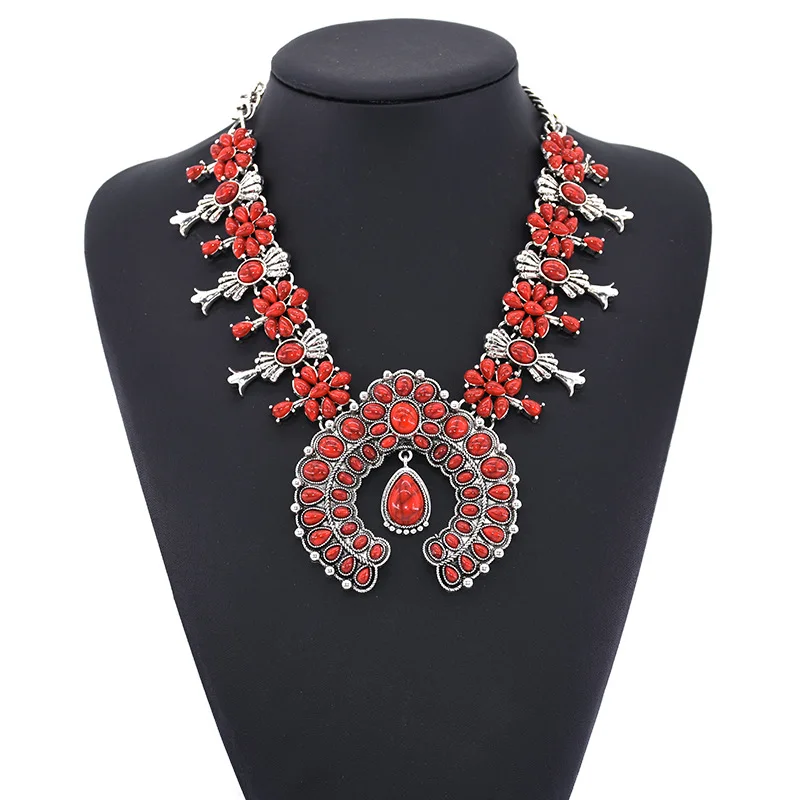 

Branded indian boho necklace set gemstone pendant boho necklace chunky amazon ebay top selling items bohemia necklace, 6 various colors available