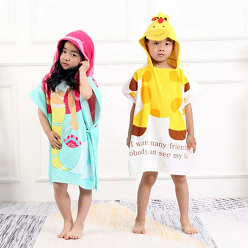 
Yiwu Cotton Cute Animals design Skin-friendly kids Hooded Towel 