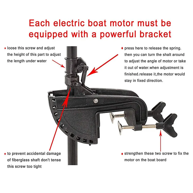 Bracket & Hinge Assembly Electric Trolling Motor Stent Electric