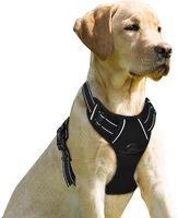 

Kingtale No pull Adjustable Dog Harness Black Reflective Strong 3M For Large Dog Walking