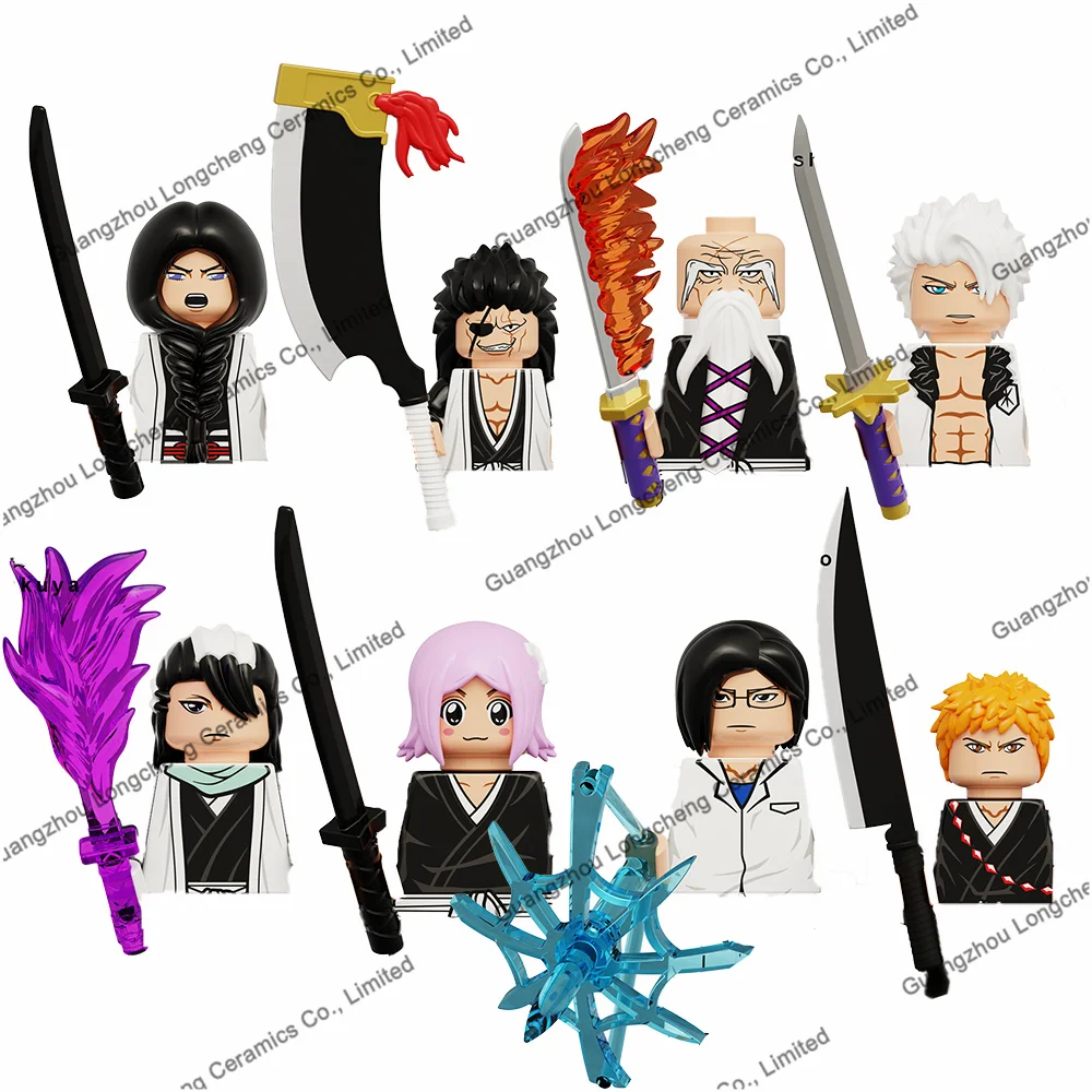 

KDL816 BLEACH Unohana Retsu Yamamoto Hitsugaya Toushirou Zaraki Kenpachi Mini Assembled Building Block Action Figures Kid's Toy