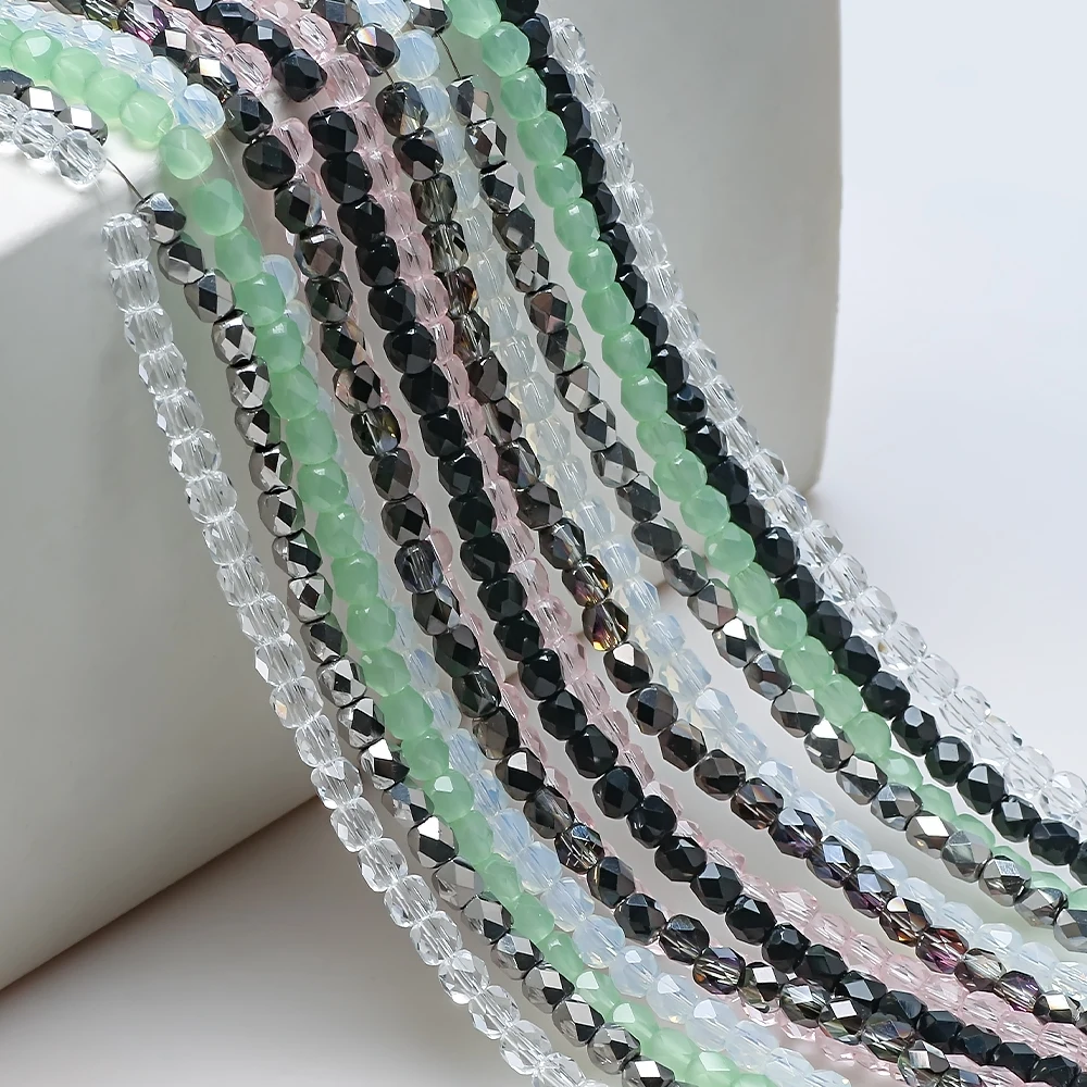 

3/4mm 18-Faceted Crystal Natural Gemstone Beads For Handmade Women Charms DIY Necklace Bracelet Earrings Jewelry Making Supplies