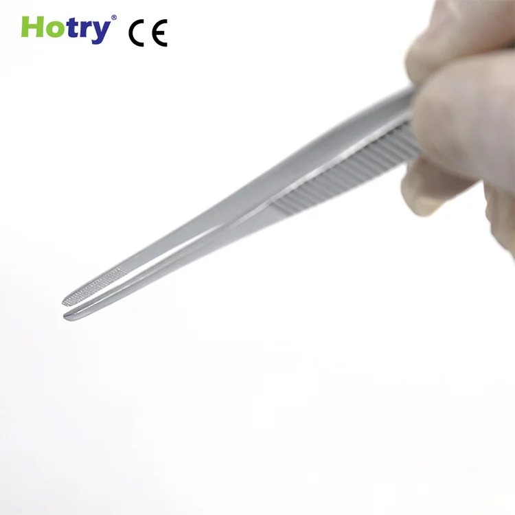 
Stainless steel/matte finish transverse tooth surgical dressing thumb forceps tweezers 