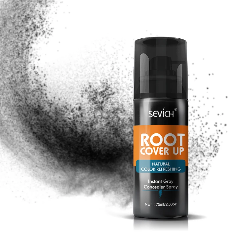 

Private label hair concealer temporary cover hair roots fiber spray, Black, dark brown, medium brown