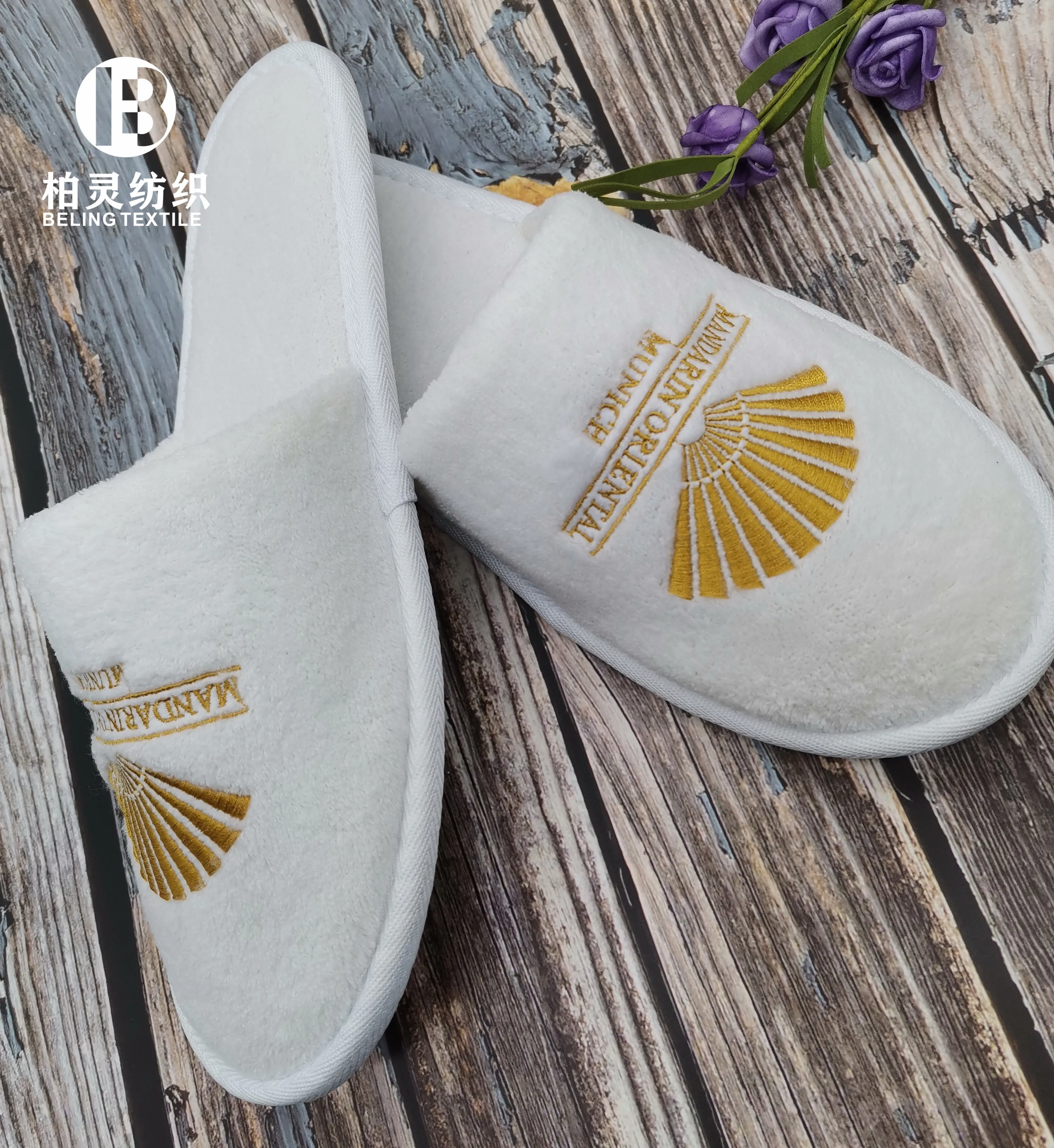 
High Quality coral fleece hotel slippers Good price customer logo hotel disposable slippers 