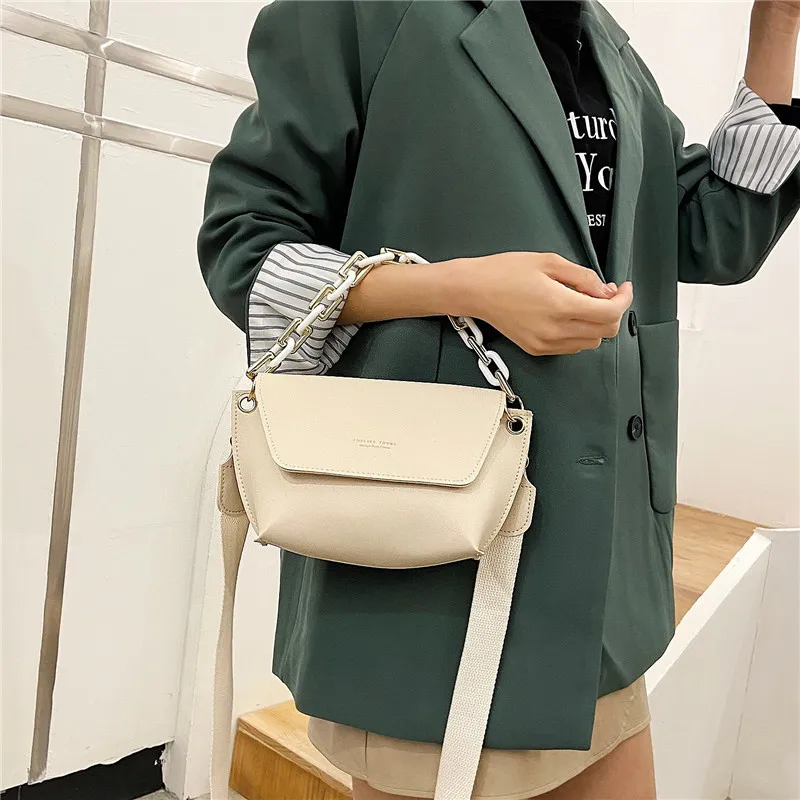 

2021 New Fashion Acrylic Handle Girls Sling Shoulder Bags Pu Leather Women Handbags Ladies Purses, Customizable