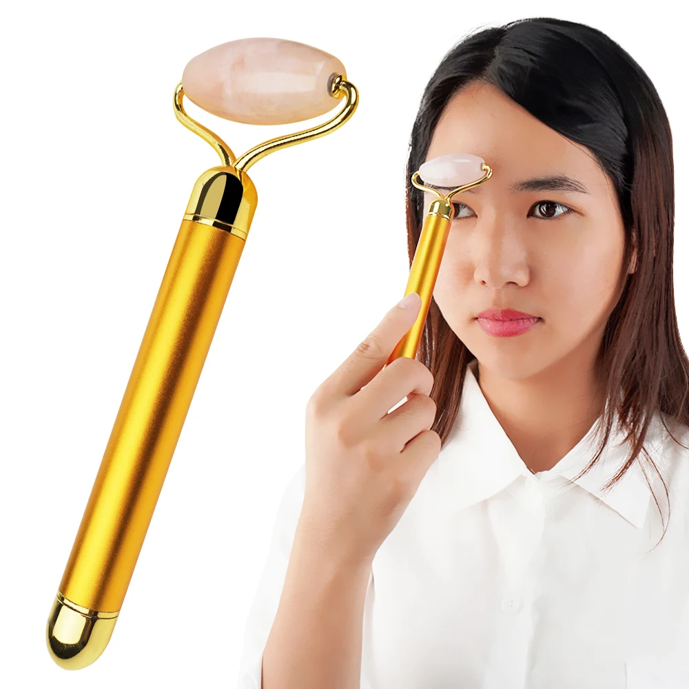 

custom high quality skin care wholesale electric vibrating natural jade roller for face