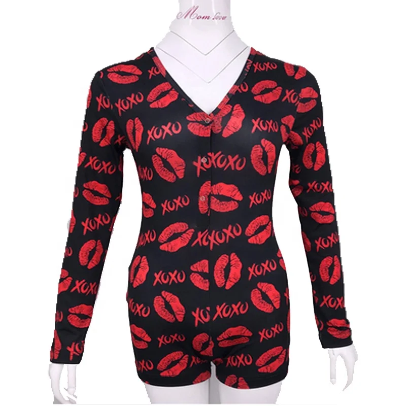 

wholesale Nightclub Sexy deep V neck printed digital button jumpsuits women