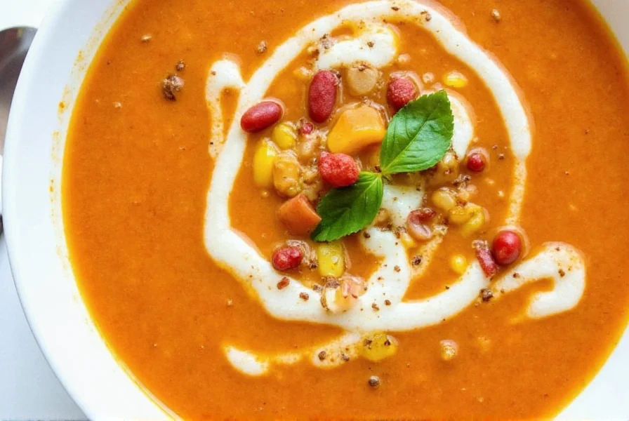 Zuppa soup garnished with parmesan and herbs