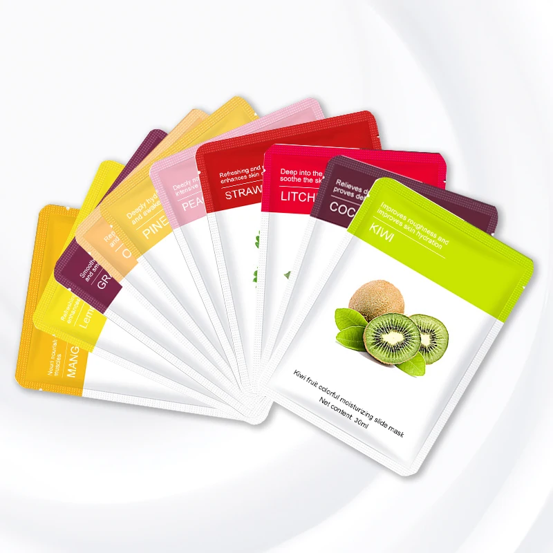 

New fruit mask facial beauty spa sheet rubber label organic hydrojelly face mask for dry skin