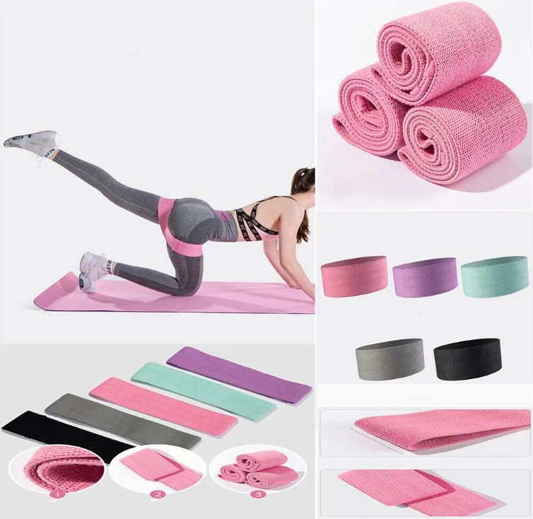 

Hip Resistance Band Set for Glute Activation Warm Up Yoga Pilate Fitness, Green/pink/purple/gray