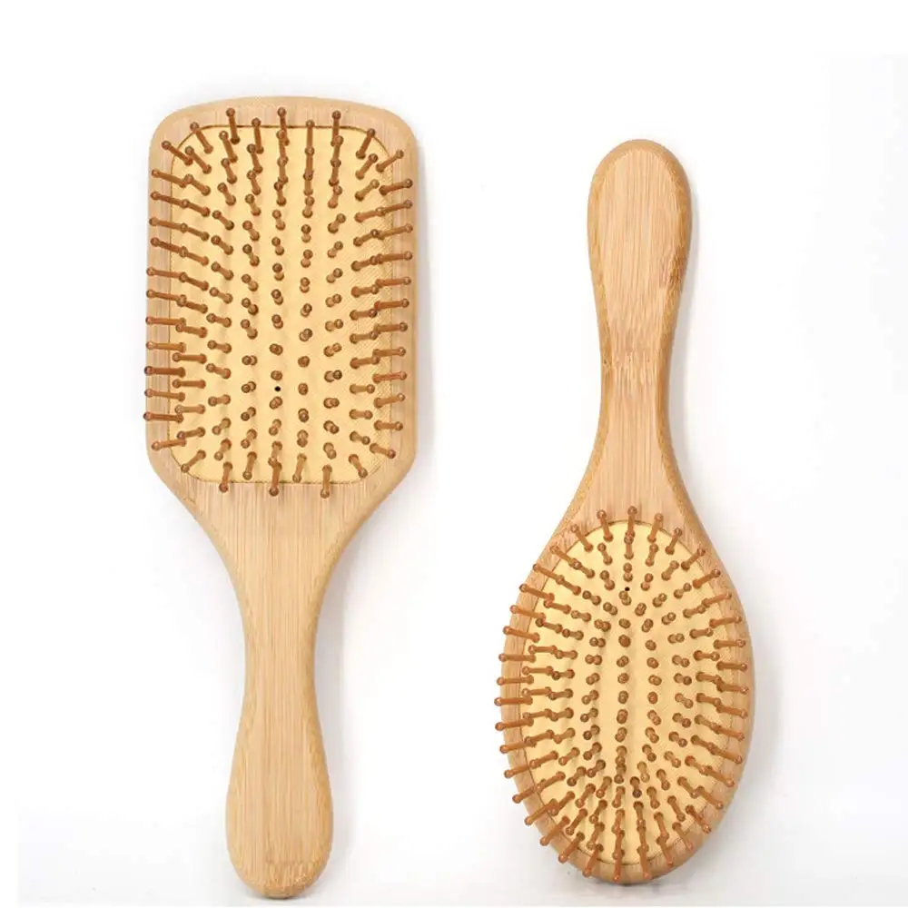 

New arrival product paddle blow dry brush wooden square bamboo hair brush, natural wooden paddle hair brush