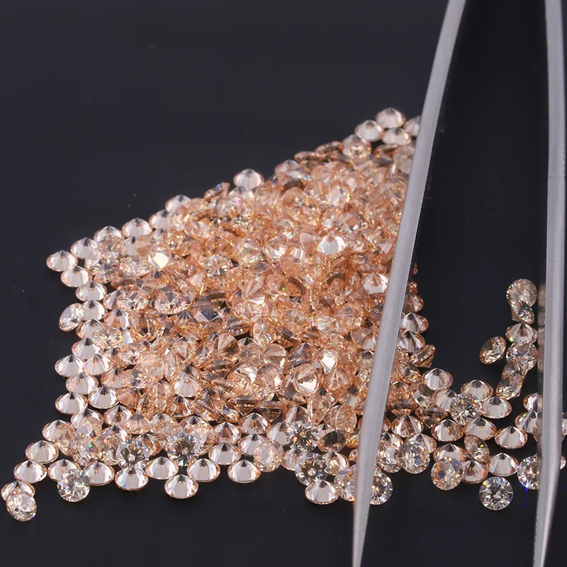 

round 1.5mm small size champagne colorful loose cubic zirconia cz stones