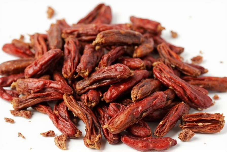 A person looking into an empty spice jar labeled 'Ancho Chiles'