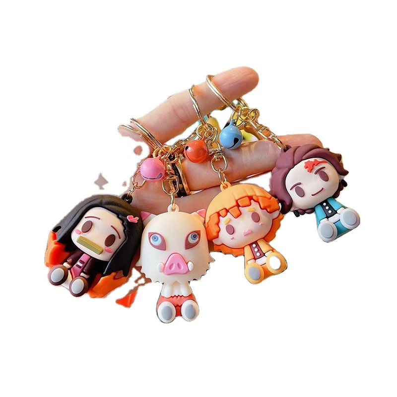 

Anime Demon Slayer Cosplay Keychain Tanjiro Nezuko Zenitsu Inosuke Kawaii Doll Bag Pendant Fans Gift Collection, Colorful