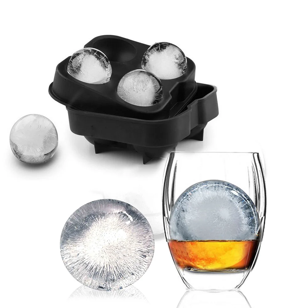 

Whiskey Ice Cube Maker Ball Mold Mould Brick Round Bar High Quality Black Color Ice Mold Kitchen Tools, As photo