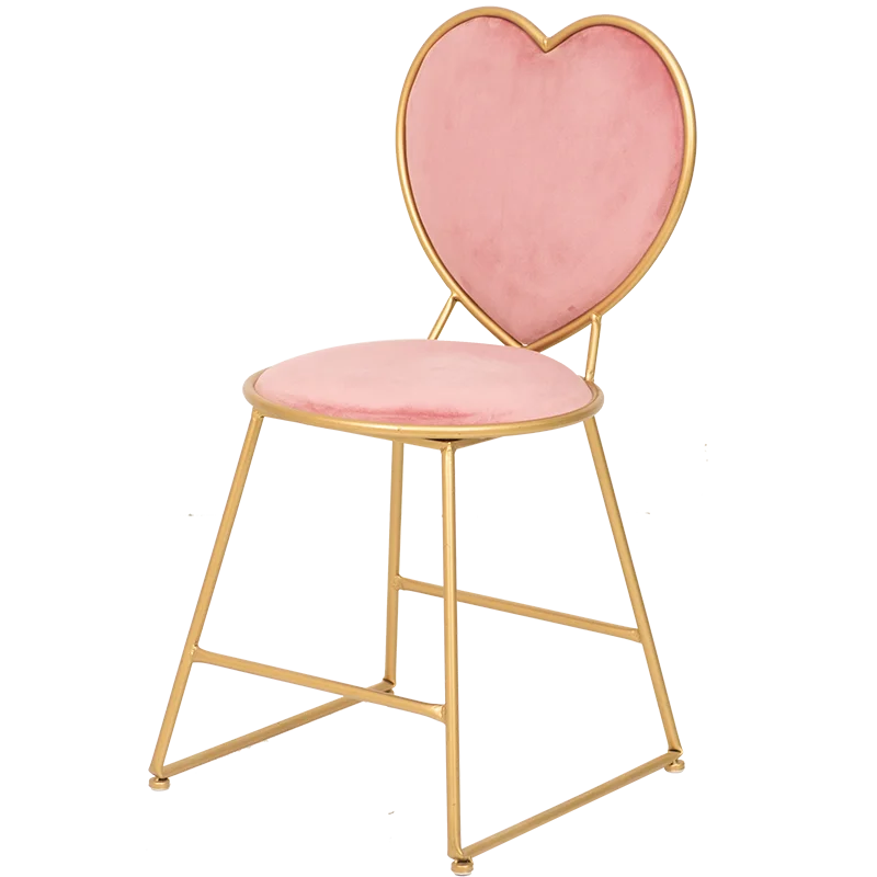 
Modern Simple Creative bedroom princess girl heart dressing table European makeup Nail chair European iron manicure chair 