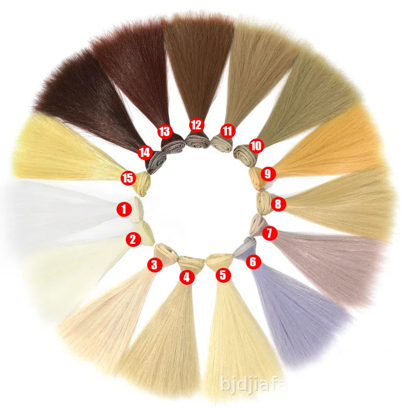 15cm 20cm 25cm Long Straight High Temperature Fiber BJD SD Wigs DIY Synthetic Hair for Doll Making