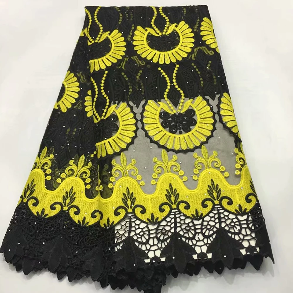 

Flower style African Guipure lace fabric 5 Yard Beautiful Handmade Embroidery French cord lace fabric