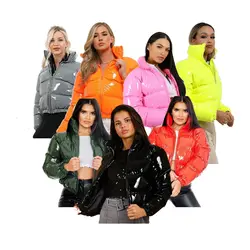 2021 New Women Winter Waterproof Puffer Coat Crop 
