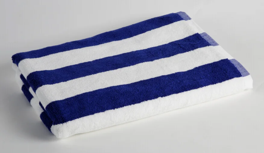 100 Cotton Hotel Jacquard White And Blue Stripe Beach Towel Color ...