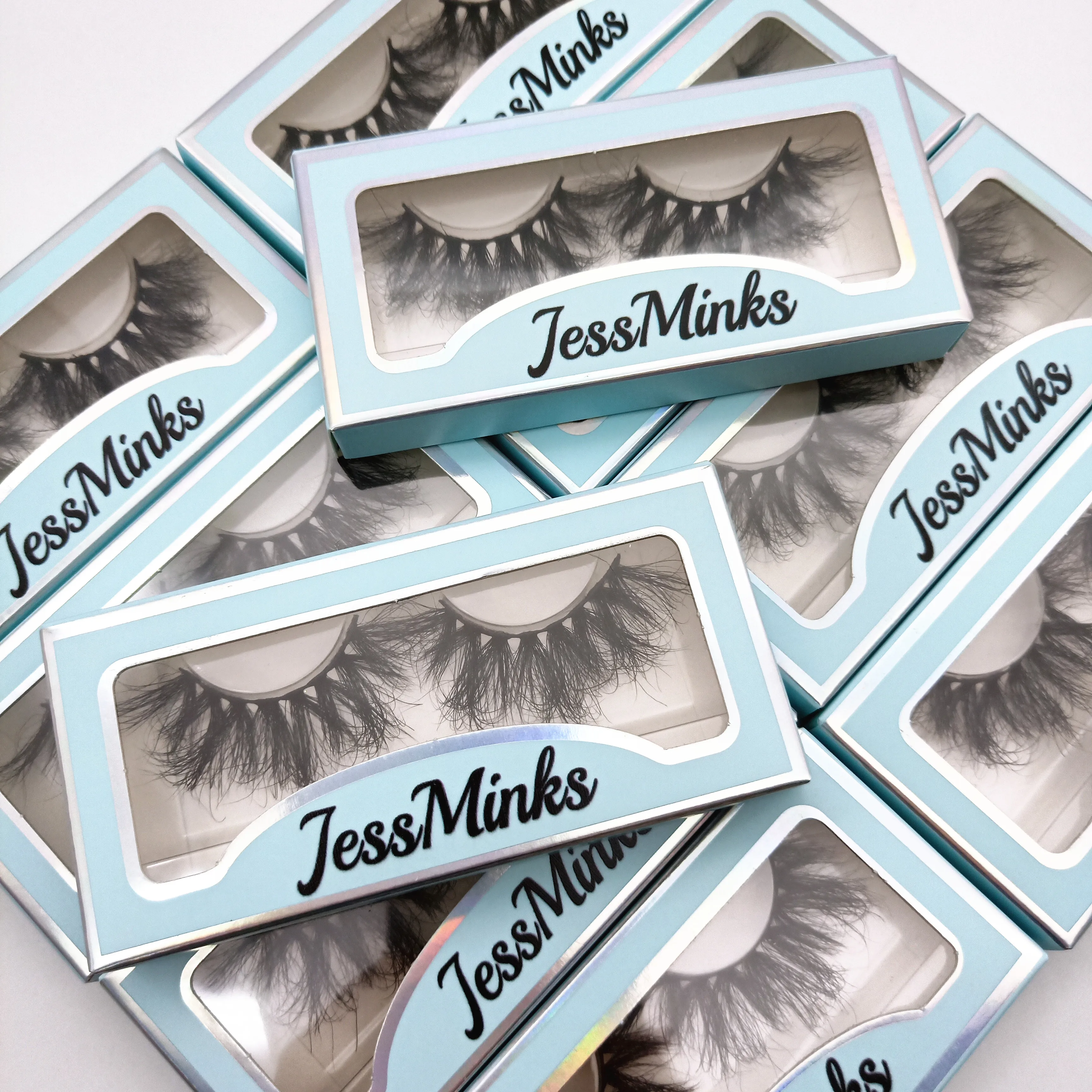 

Eyelashes Vendor Customized Boxes Print Logo Curly Fluffy 3d 25mm Mink Natural Eyelash Wholesale, Black,