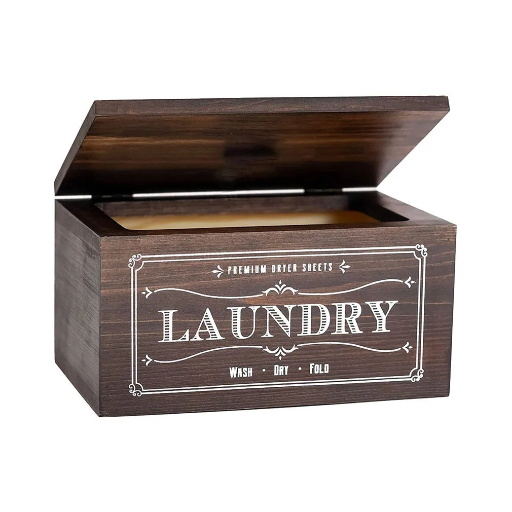 

Collection Farmhouse Laundry Countertop Rustic Wooden dryer sheet holder/Dispenser for Laundry Room, Customized color