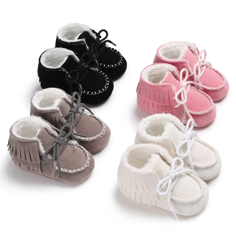 

Leather boys girls infant soft sole anti-slip shoes baby suede boots
