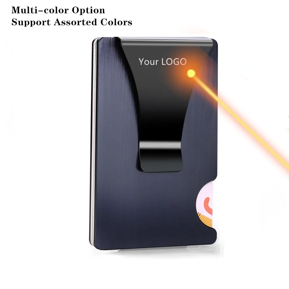 

2021 Amazon Hot Sale Male Purses Card Case Wallet Metal Case Aluminium Ultra-thin Protector Money Clip Men Credit Business Card, Customized