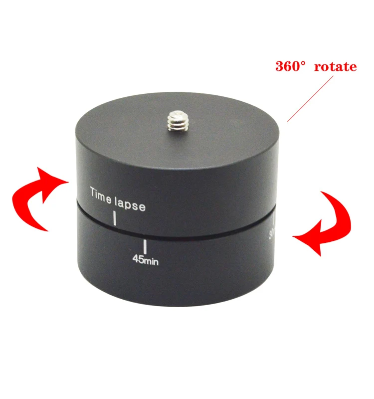 

360 Degrees 60min Panning Rotating Time Lapse Stabilizer Tripod for GoPro/ Xiaoyi/ Sony cameras, Black