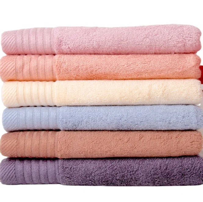 

Adult Bath Towels set 100% Organic Bamboo Luxury Soft Plain hand facial towel Gift Bathroom Airplane Beach Woven Multi Purpose