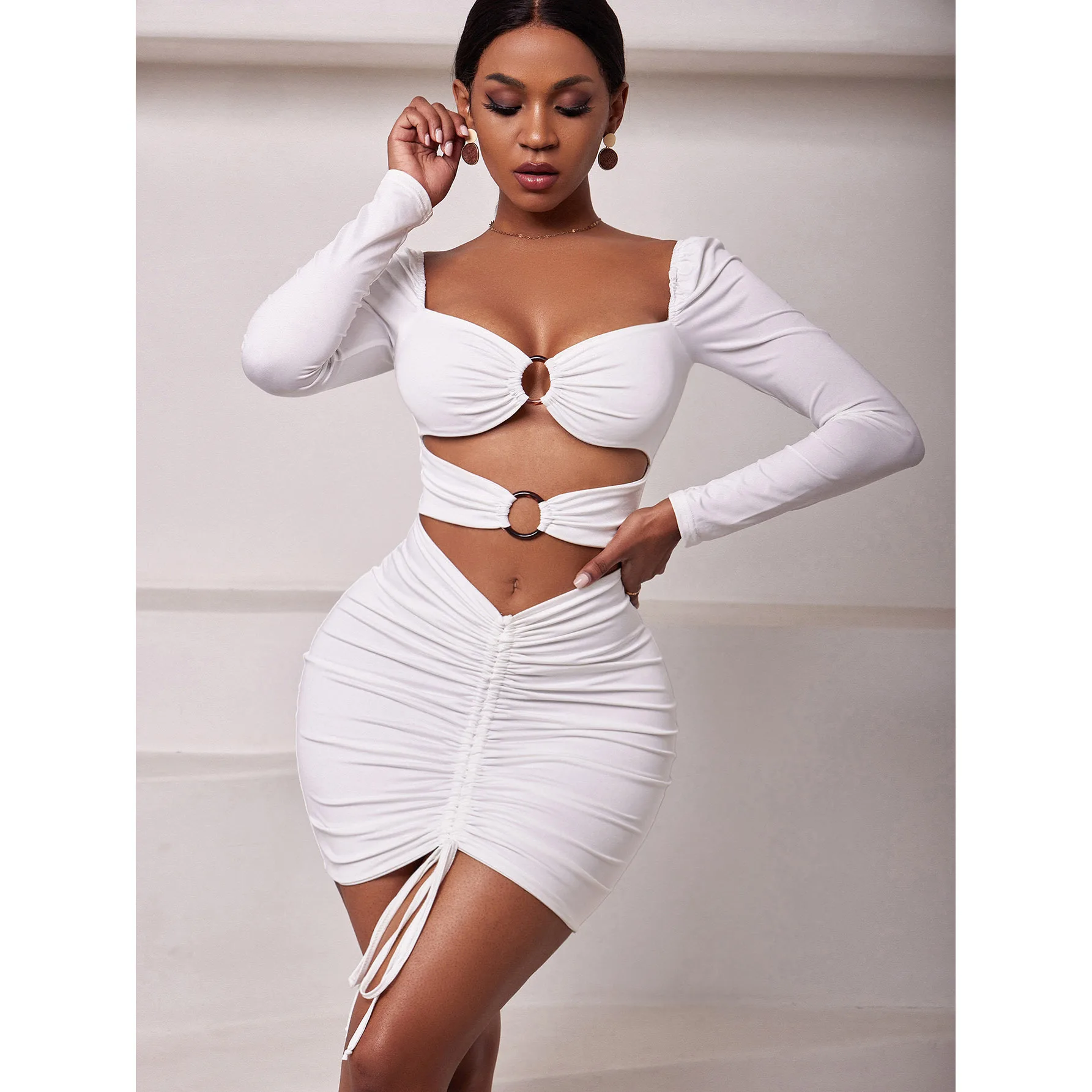 

Factory price lady party dress comfortable washable breathable fashion plain white dress, Picture shown