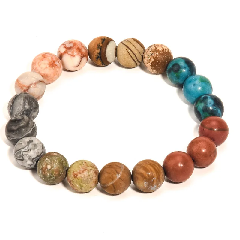 

Galaxy Bracelet star planet universe frosted agate s bracelet 10mm beaded jewelry luxury bracelet Jewelry