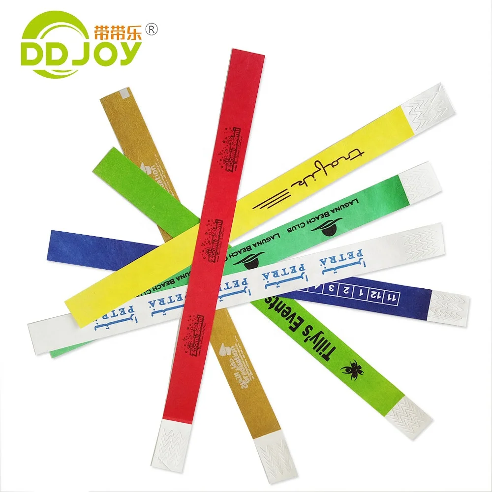 

Advertising Printing Favor Items Park Tickets Dupont Bracelet Custom Tyvek Paper Wrist band Bracelet, Green,red,blue,pink,yellow,ects